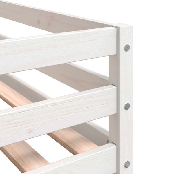 vidaXL Κουκέτα με Κουρτίνες Μπλε 90x200 εκ. Μασίφ Ξύλο Πεύκου