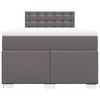 vidaXL Κρεβάτι Boxspring με Στρώμα Γκρι 120x190εκ. από Συνθετικό Δέρμα