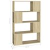 vidaXL Βιβλιοθήκη/Διαχωριστικό Χώρου Sonoma Δρυς 80x24x124,5εκ Μοριοσ.