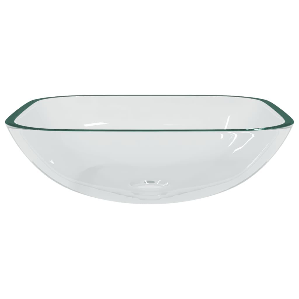 vidaXL Νιπτήρας Διάφανος 42 x 42 x 14 εκ. Γυάλινος