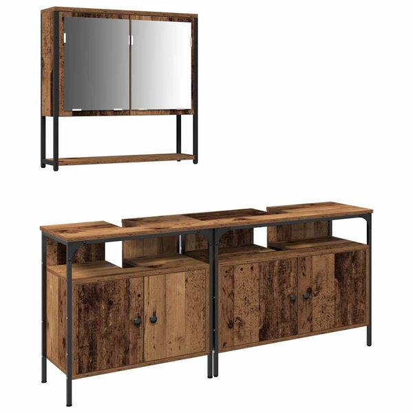 vidaXL &Sigma;&epsilon;&tau; &Epsilon;&pi;ί&pi;&lambda;&omega;&nu; &Mu;&pi;ά&nu;&iota;&omicron;&upsilon; &mu;&epsilon; &rho;ά&phi;&iota; 3 pcs &Kappa;&alpha;&phi;έ &Epsilon;&pi;&epsilon;&xi;&epsilon;&rho;&gamma;&alpha;&sigma;&mu;έ&nu;&omicron; &xi;ύ&lambda;&omicron;