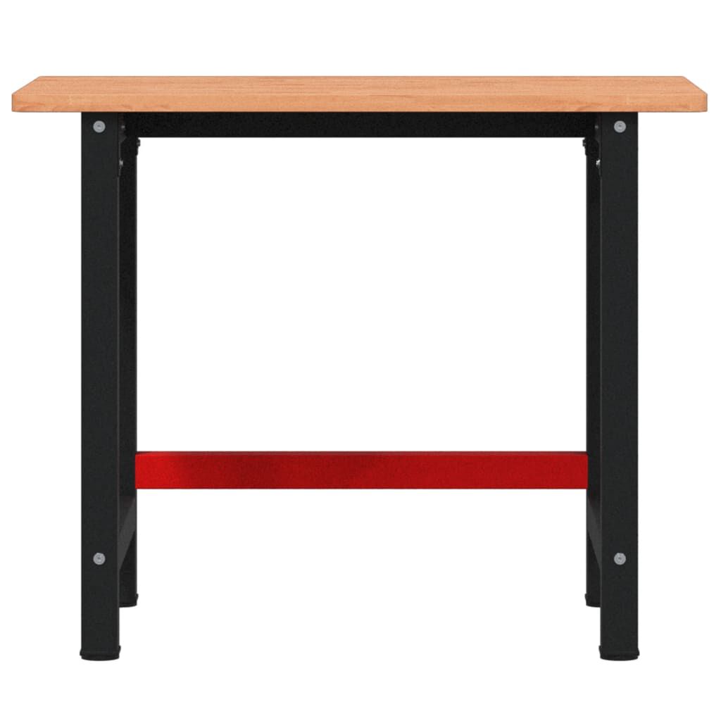 vidaXL Πάγκος Εργασίας Ορθογώνιος 100x60x81,5 εκ. από Μασίφ Ξύλο Οξιάς