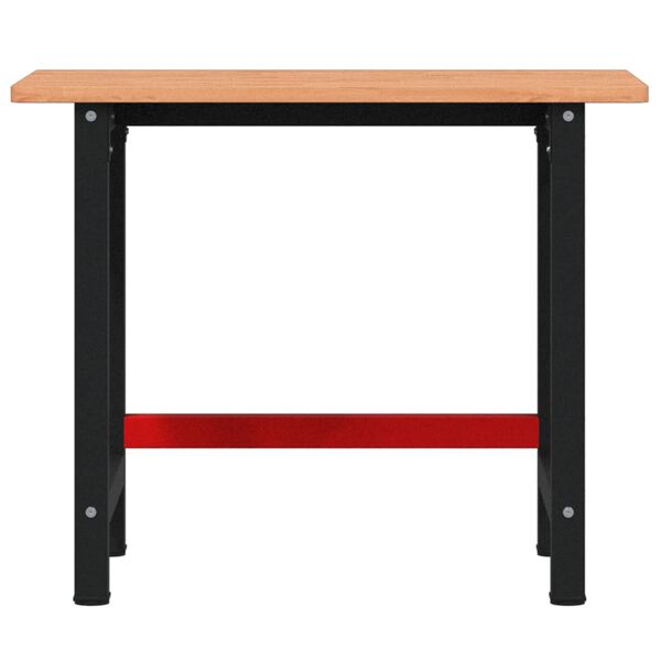 vidaXL Πάγκος Εργασίας Ορθογώνιος 100x60x81,5 εκ. από Μασίφ Ξύλο Οξιάς