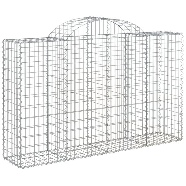 vidaXL Συρματοκιβώτια Τοξωτά 7 τεμ. 200x50x120/140 εκ. Γαλβαν. Ατσάλι