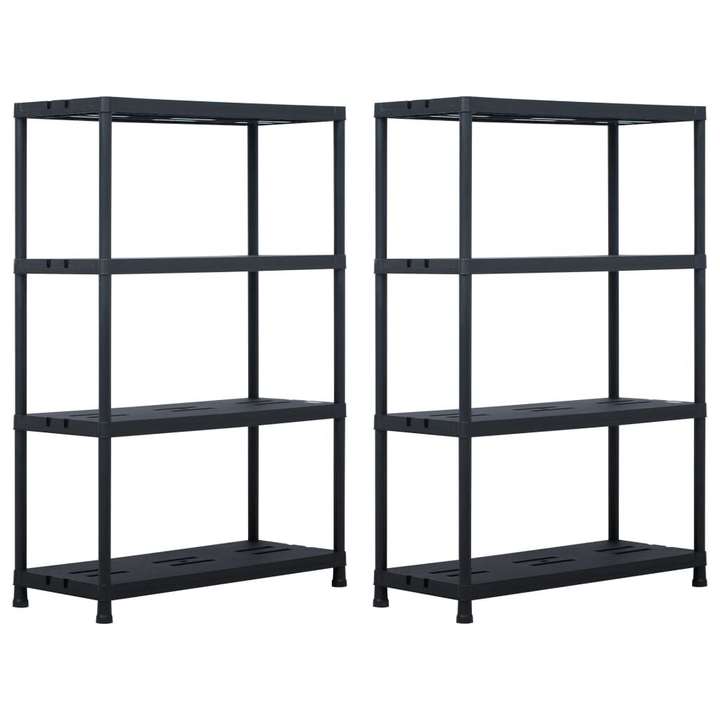 vidaXL Ραφιέρες 2 τεμ. Μαύρες 220 κ. 90 x 40 x 138 εκ. Πλαστικές