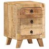 vidaXL Κομοδίνο 37x32x50 cm Στερεό ξύλο Rough Mango