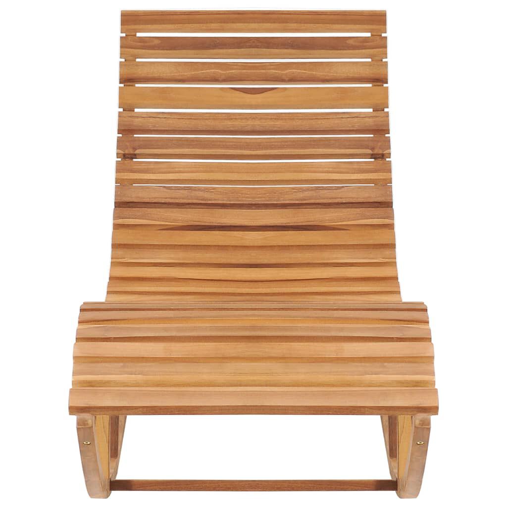 vidaXL Ξαπλώστρα Κουνιστή από Μασίφ Ξύλο Teak με Μαξιλάρι