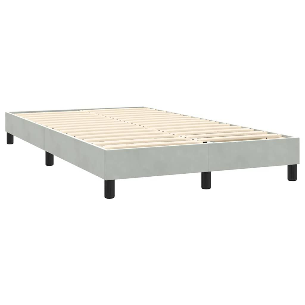 vidaXL Κρεβάτι Boxspring με Στρώμα Ανοιχτό Γκρι 140x220 εκ. Βελούδινο