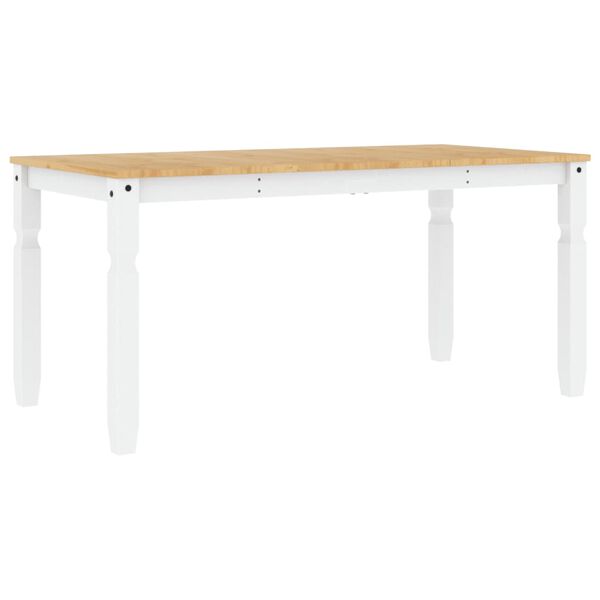 vidaXL Τραπεζαρία Corona Λευκό 160 x 80 x 75 εκ. από Μασίφ Ξύλο Πεύκου