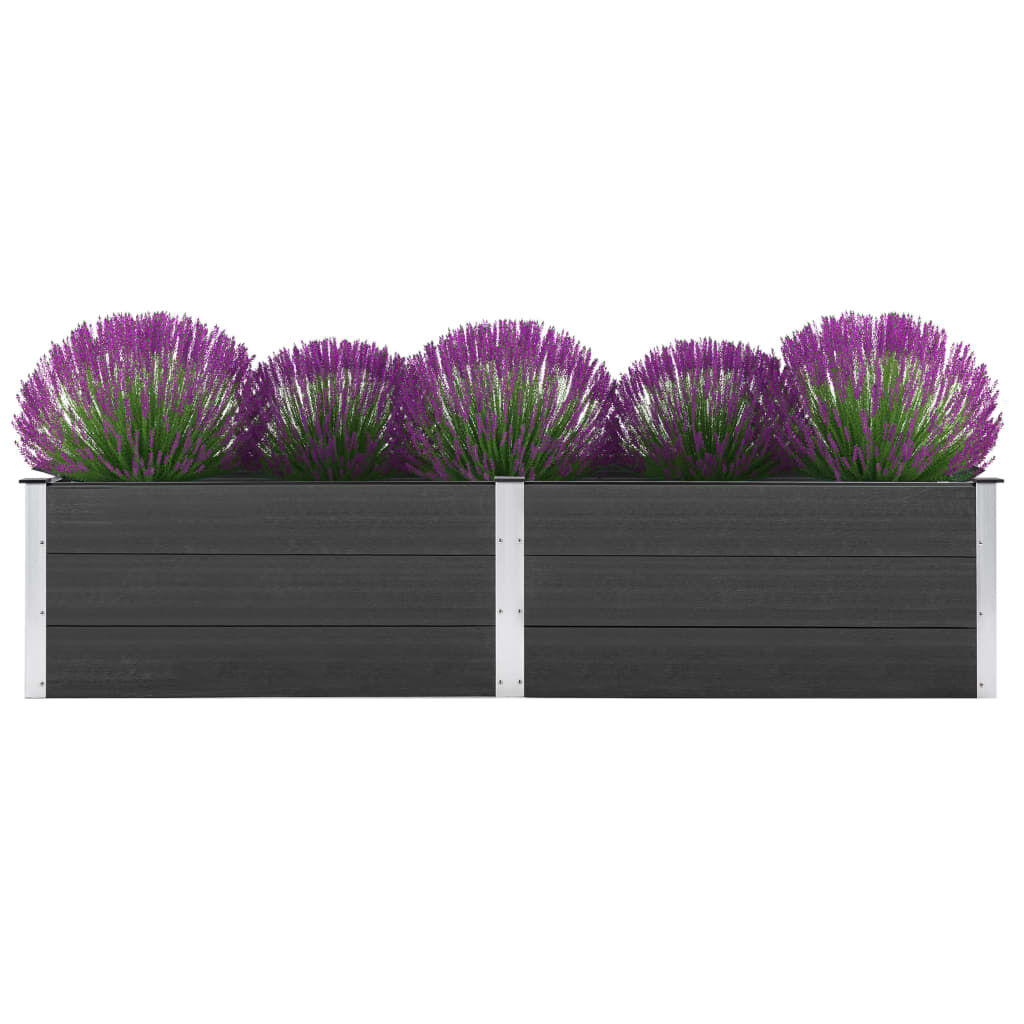 vidaXL Ζαρντινιέρα Υπερυψωμένη Γκρι 250 x 50 x 54 εκ. από WPC