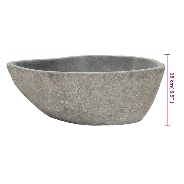 vidaXL Έπιπλο Μπάνιου από Μασίφ Ξύλο Teak με Νιπτήρα River Stone