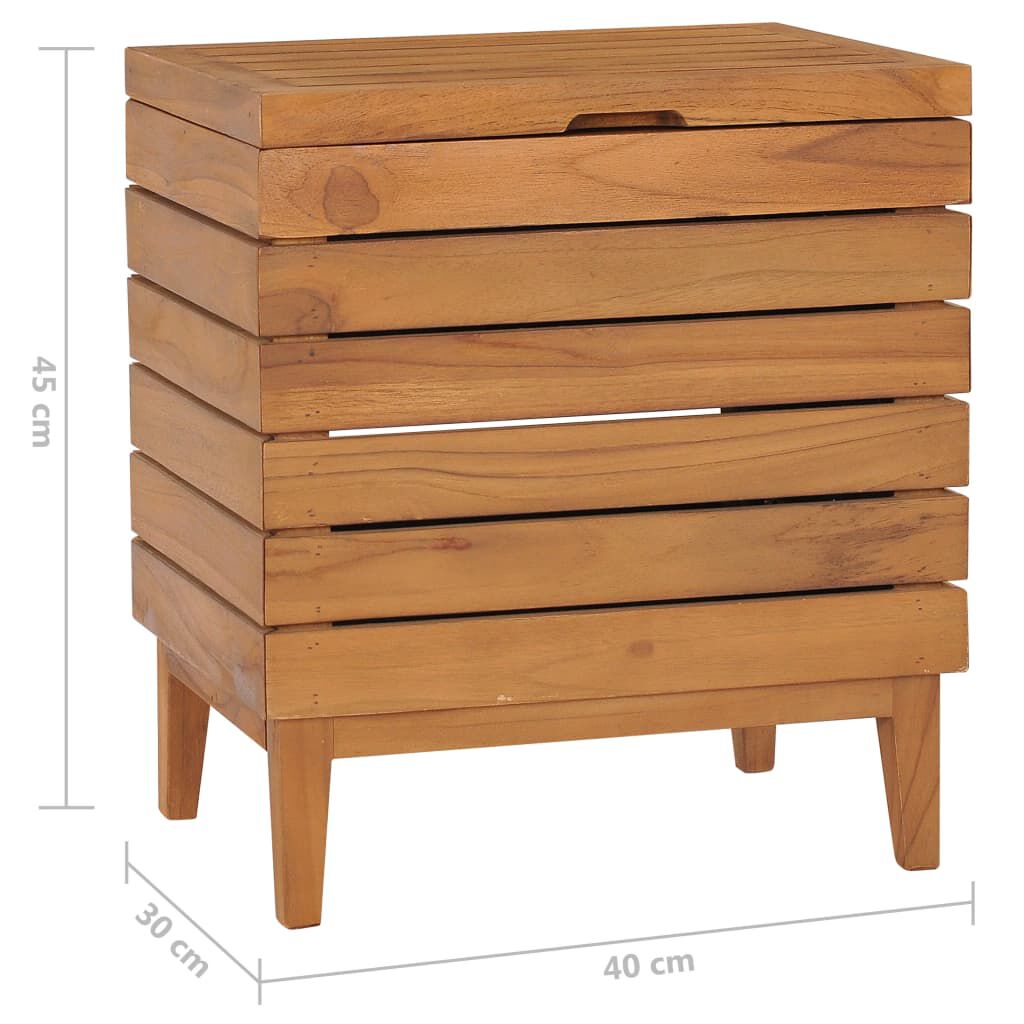 vidaXL Καλάθι Απλύτων 40 x 30 x 45 εκ. από Μασίφ Ξύλο Teak