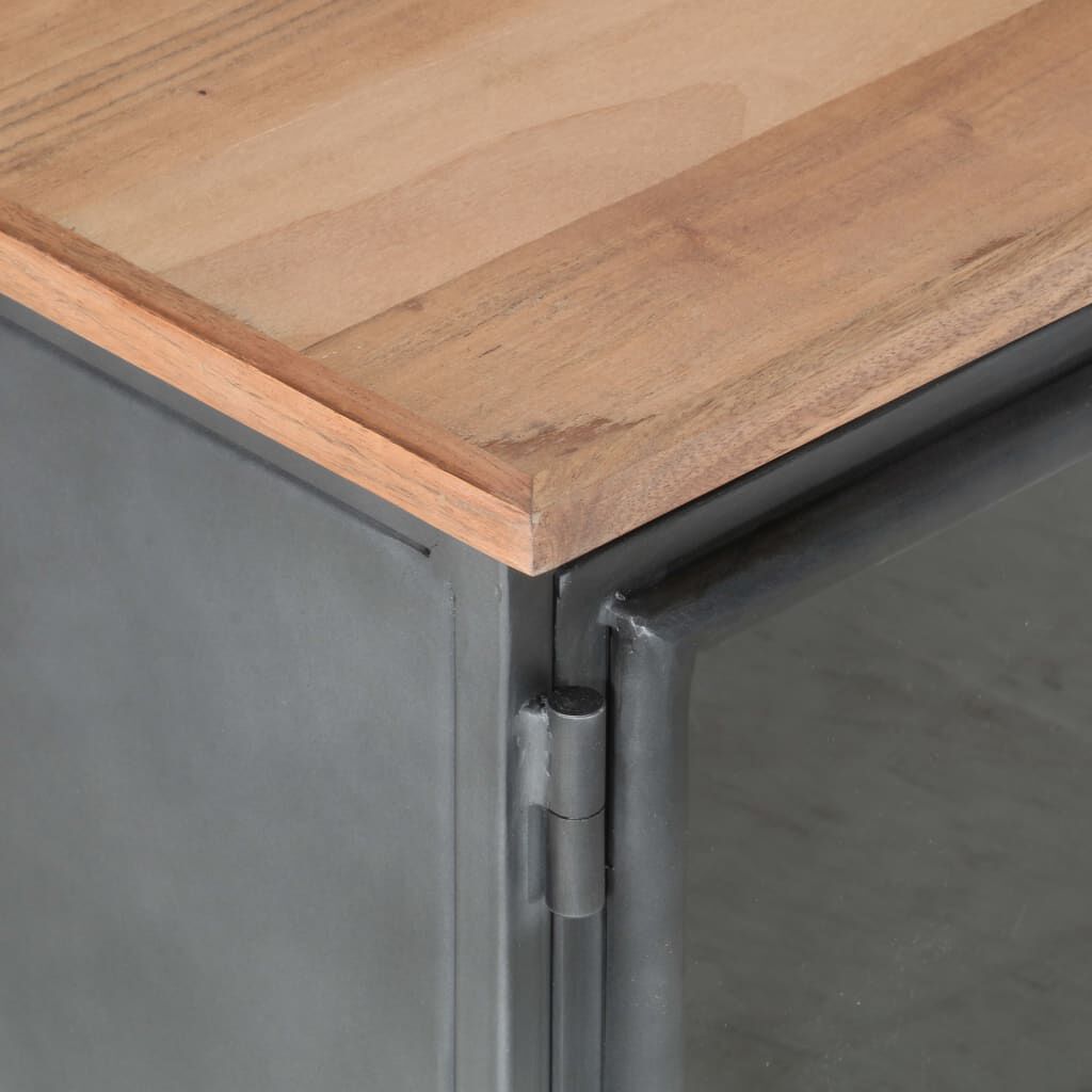 vidaXL Έπιπλο Τηλεόρασης Γκρι 120x30x40εκ. Μασίφ Ξύλο Ακακίας & Ατσάλι