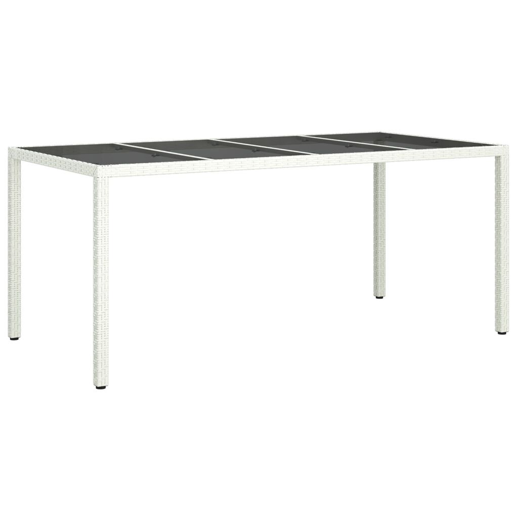 vidaXL Τραπέζι Κήπου Άσπρο 190x90x75 εκ. Πολυ Ράταν