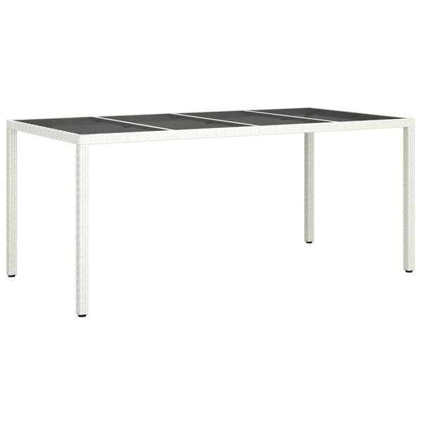 vidaXL Τραπέζι Κήπου Άσπρο 190x90x75 εκ. Πολυ Ράταν