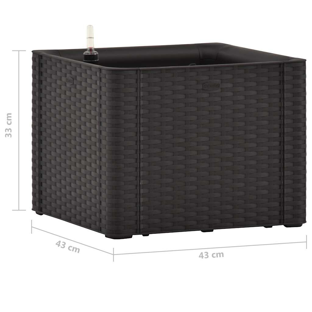 vidaXL Ζαρντινιέρα Κήπου Ανθρακί 43x43x33 εκ. με Αυτόματο Πότισμα