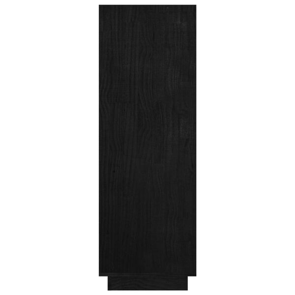 vidaXL Βιβλιοθήκη/Διαχωριστικό Χώρου Μαύρο 80x35x103 εκ. Μασίφ Πεύκο