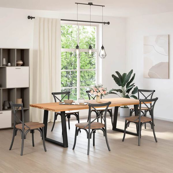 vidaXL Πόδια Τραπεζαρίας Σχήματος V 2 τεμ. Μαύρο 80x(72-73,3) εκ. Ατσάλι