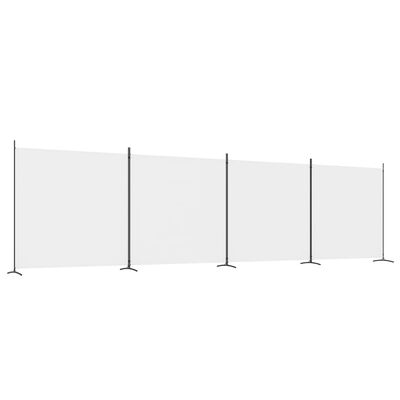 vidaXL Διαχωριστικό Δωματίου με 4 Πάνελ Λευκό 698x180 εκ. από Ύφασμα