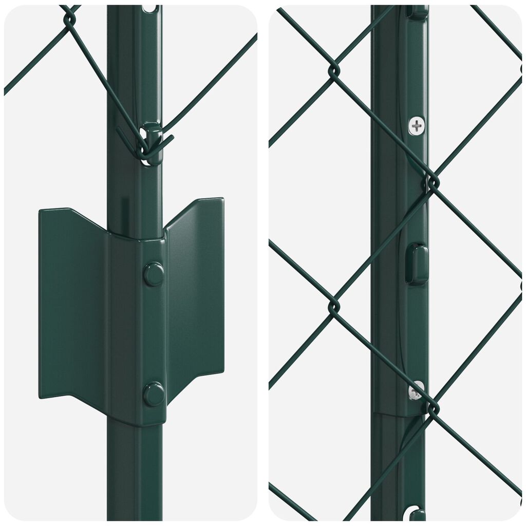 vidaXL Φράκτης Chain Link με 10 U Πόλους Πράσινος 1x10 μ Ατσάλι