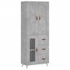 vidaXL Ντουλάπι Γκρι Σκυροδέματος 69,5x34x180 εκ. Επεξεργασμένο Ξύλο