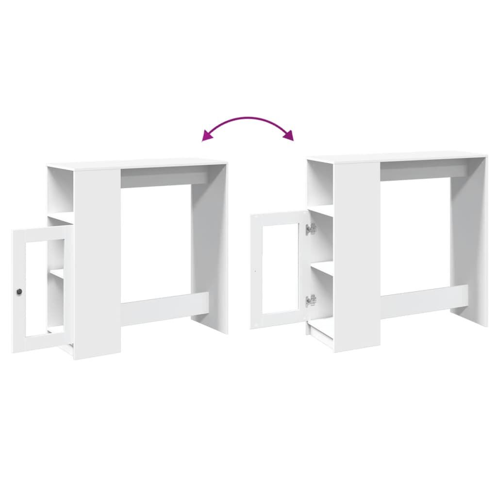 vidaXL Τραπέζι Μπαρ με Ράφια Λευκό 101x40x103,5 εκ. Επεξεργ. Ξύλο