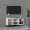 vidaXL Έπιπλο Τηλεόρασης Καπνιστή Λευκό 103,5x30x50 εκ Μεταλλικά Πόδια