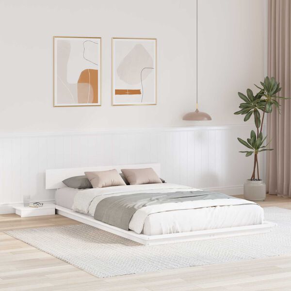 vidaXL Σκελετός Κρεβατιού Λευκό 120 x 190 cm ξύλο