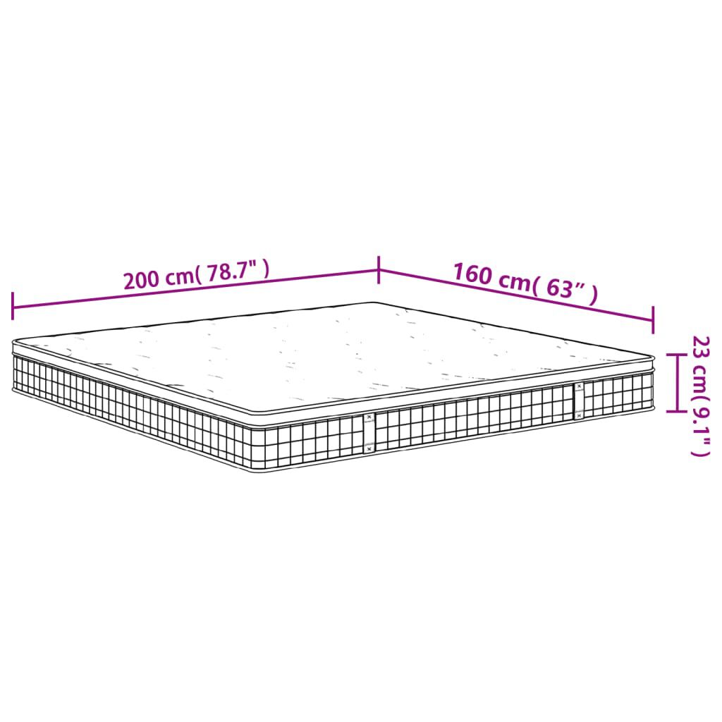 vidaXL Στρώμα με Bonnell Springs Μεσαία Σκληρότητα 160 x 200 εκ.