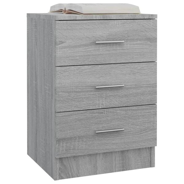 vidaXL Κομοδίνο Γκρι Sonoma 38x35x56 εκ. από Επεξεργασμένο Ξύλο