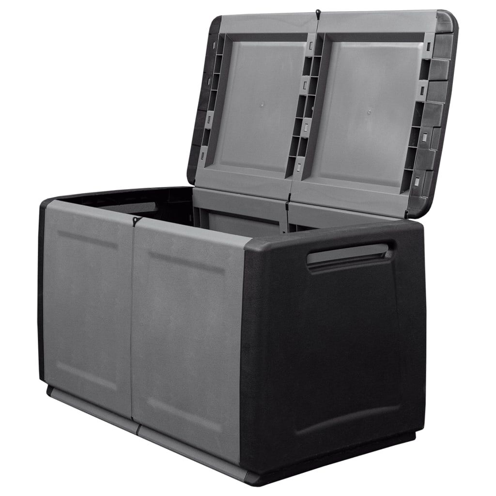 vidaXL Μπαούλο Αποθήκευσης Κήπου 96x53x57 εκ. Σκ. Γκρι/Μαύρο 230 Λίτρα