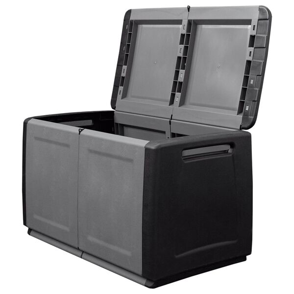 vidaXL Μπαούλο Αποθήκευσης Κήπου 96x53x57 εκ. Σκ. Γκρι/Μαύρο 230 Λίτρα