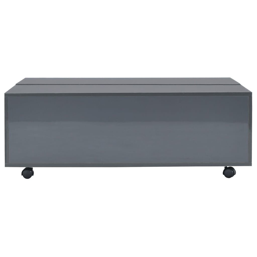 vidaXL Τραπεζάκι Σαλονιού Γυαλιστερό Γκρι 100 x 100 x 35 εκ.