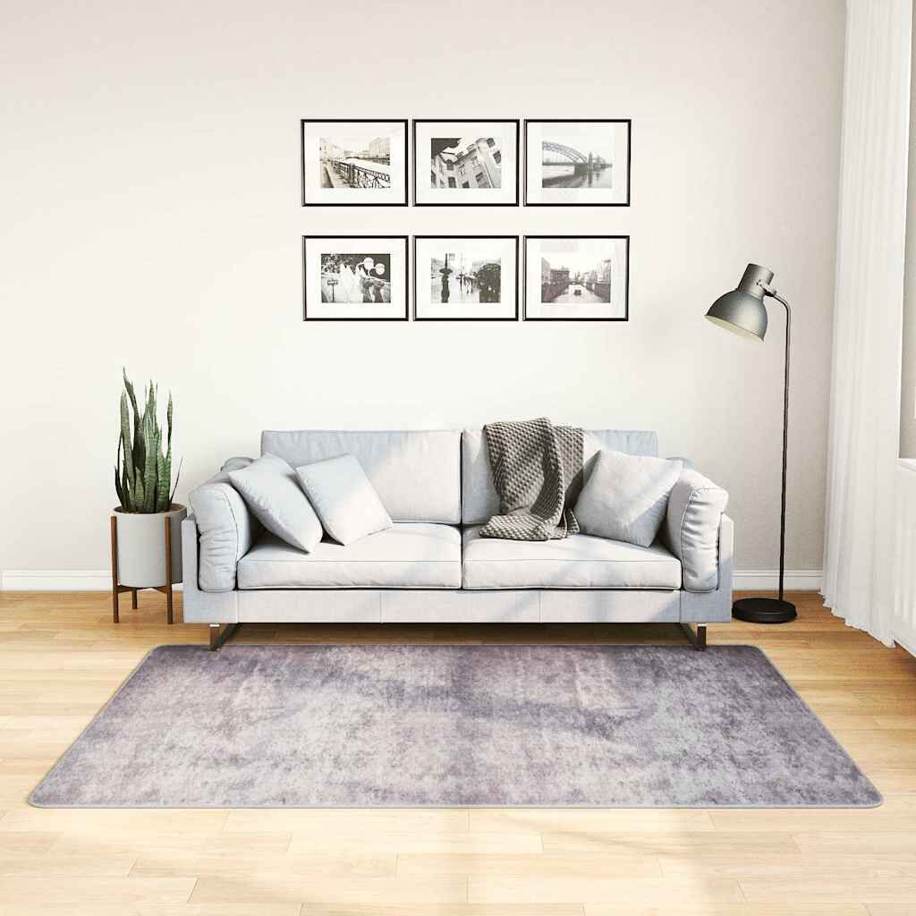 vidaXL Χαλί Πλενόμενο Αντιολισθητικό Γκρι 120 x 180 εκ.