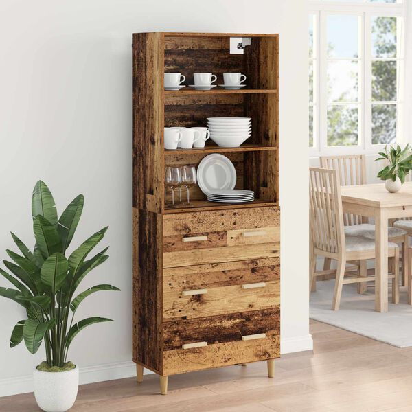 vidaXL Highboard &Pi;&alpha;&lambda;&iota;ό &Xi;ύ&lambda;&omicron; 69,5 x 32,5 x 180 &epsilon;&kappa; &Epsilon;&pi;&epsilon;&xi;&epsilon;&rho;&gamma;&alpha;&sigma;&mu;έ&nu;&omicron; &xi;ύ&lambda;&omicron;