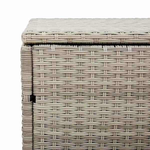 vidaXL κουτί αποθήκευσης κήπου ανοιχτό γκρι 110x50x58 cm Poly Rattan