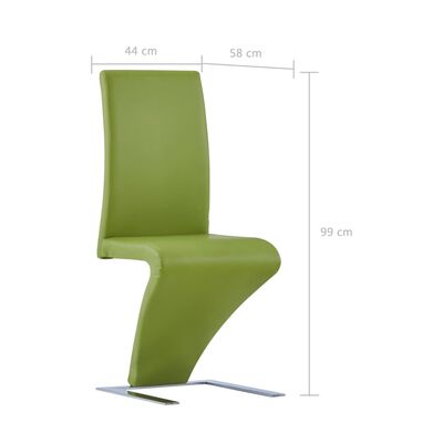 vidaXL Καρέκλες Τραπεζαρίας Ζιγκ-Ζαγκ 4 τεμ. Πράσινες Συνθετικό Δέρμα