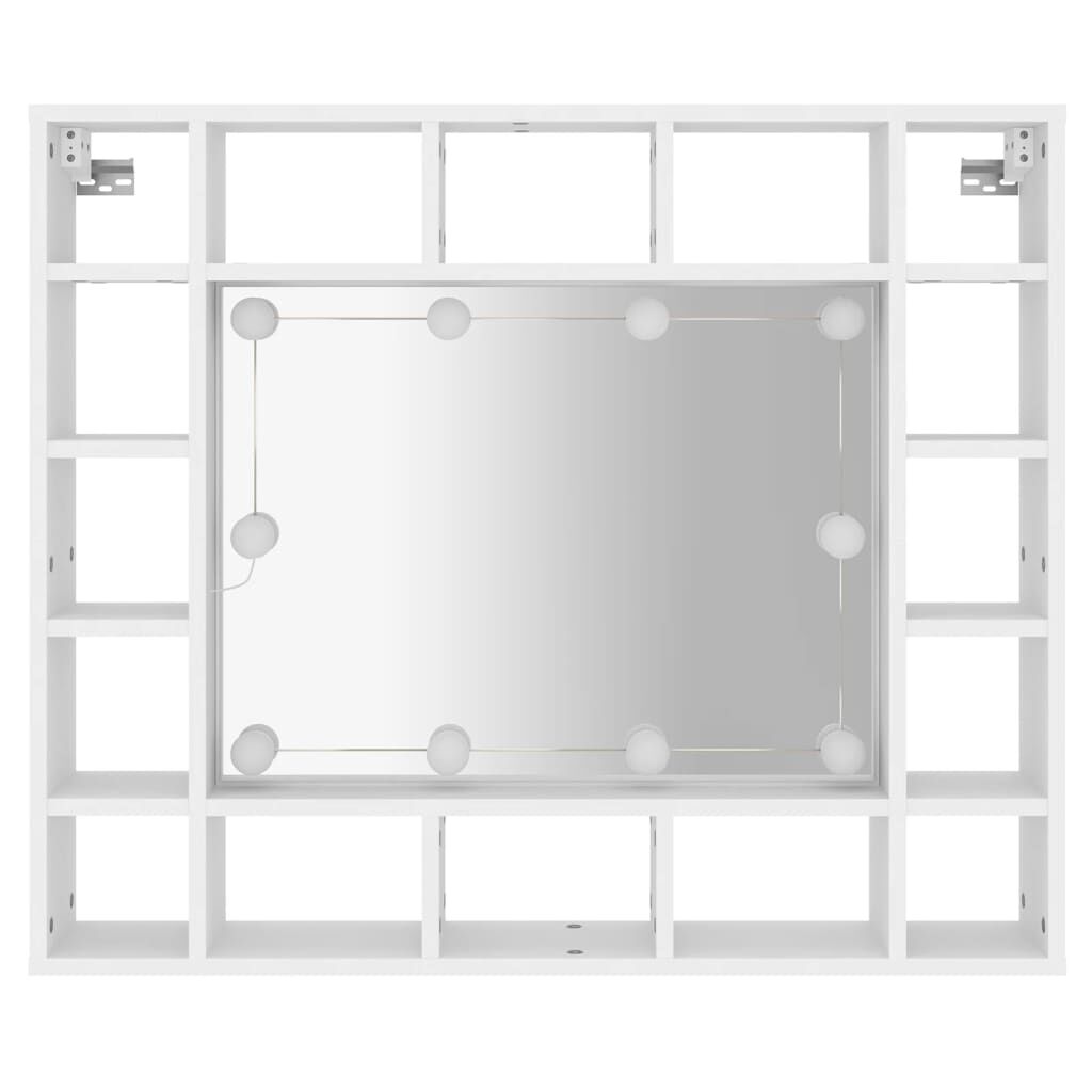 vidaXL Έπιπλο Καθρέπτη με LED Λευκό 91 x 15 x 76,5 εκ.