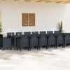 vidaXL Σέτ φαγητού για κήπο 15 pcs Καφέ Rattan Polt