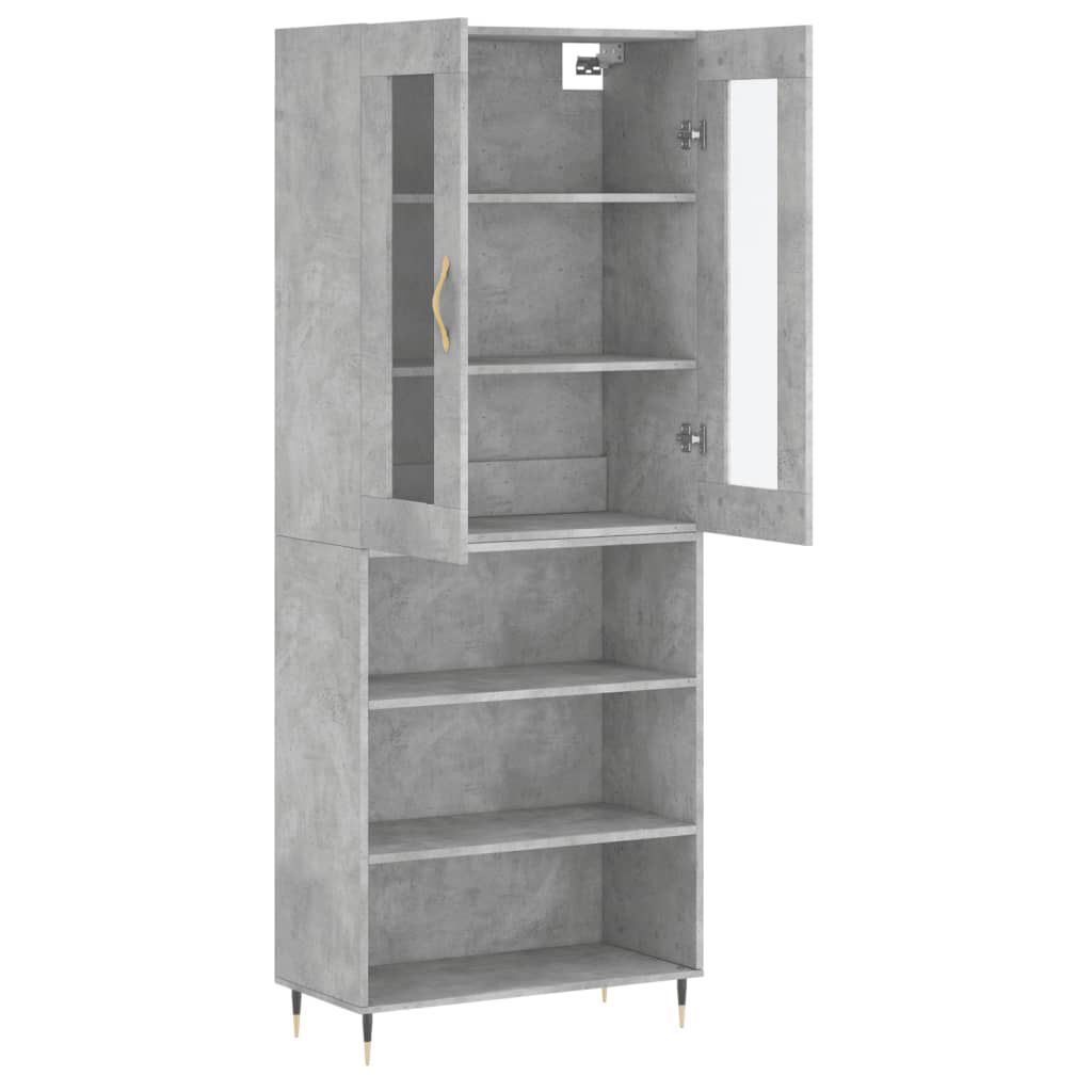 vidaXL Ντουλάπι Γκρι Σκυροδέματος 69,5x34x180 εκ. Επεξεργασμένο Ξύλο