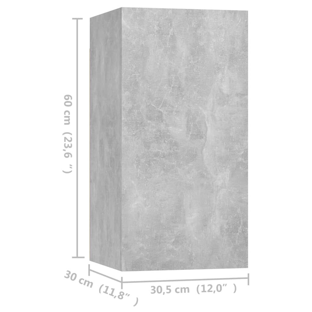 vidaXL Έπιπλα Τηλεόρασης 4 τεμ. Γκρι Σκυρ. 30,5x30x60 εκ. Μοριοσανίδα
