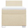 vidaXL Κρεβάτι Boxspring με Στρώμα Κρεμ 100 x 200 εκ. Υφασμάτινο