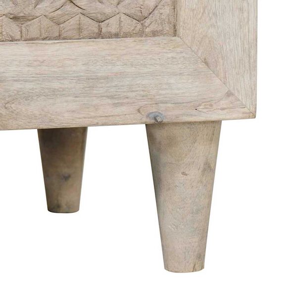 vidaXL Πλαϊνό γραφείο Λευκό 60 x 33 x 75 cm Μασίφ ξύλο μάνγκο
