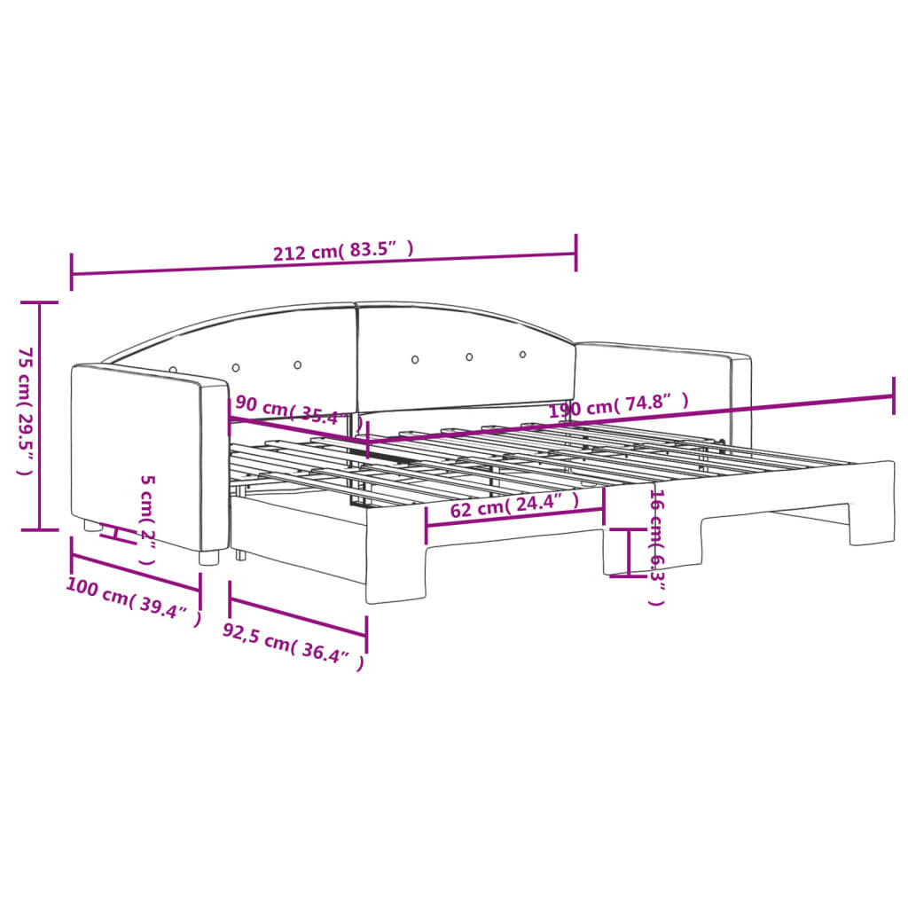 vidaXL Καναπές Κρεβάτι Συρόμενος Ανοιχτό Γκρι 90x190 εκ. Βελούδινος