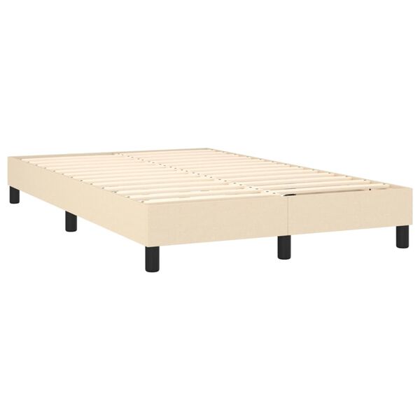vidaXL Κρεβάτι Boxspring με Στρώμα Κρεμ 120x200 εκ. Υφασμάτινο