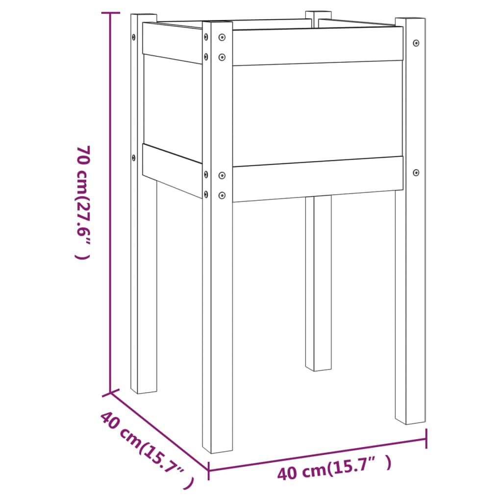 vidaXL Ζαρντινιέρα Λευκή 50 x 50 x 70 εκ. από Μασίφ Ξύλο Πεύκου