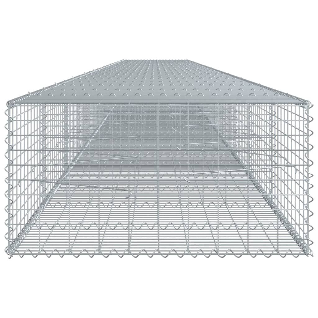 vidaXL Συρματοκιβώτιο με Κάλυμμα 1200x100x50εκ από Γαλβανισμένο Χάλυβα
