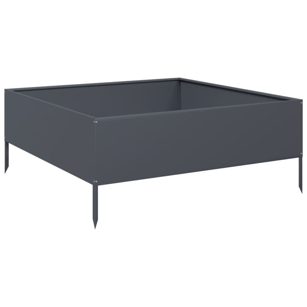vidaXL Ζαρντινιέρα Υπερυψωμένη Ανθρακί 100x100x25 εκ. Ατσάλι