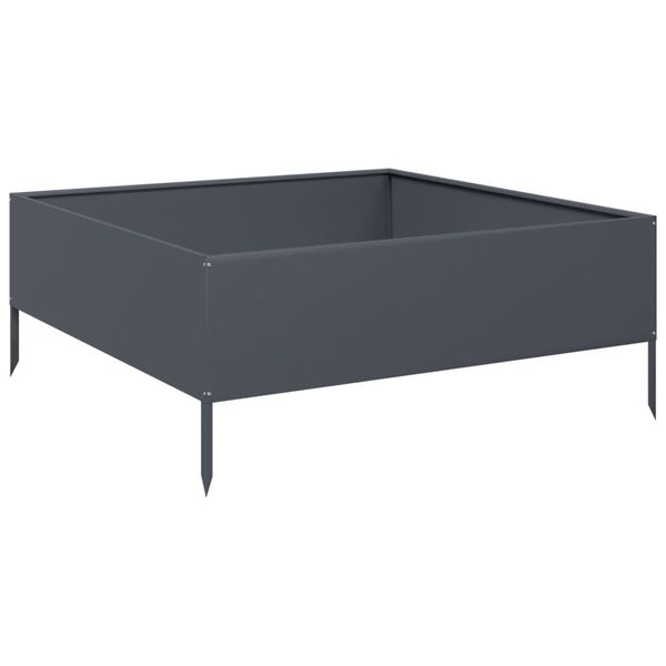 vidaXL Ζαρντινιέρα Υπερυψωμένη Ανθρακί 100x100x25 εκ. Ατσάλι