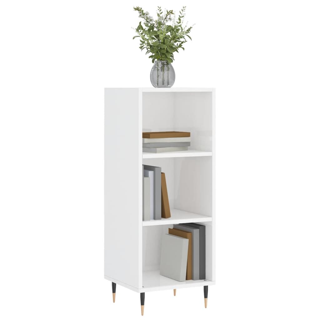 vidaXL Ντουλάπι Γυαλιστερό Λευκό 34,5 x 32,5 x 90 εκ. Επεξεργ. Ξύλο